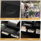 PAKASEPT Reception Desk with Counter for Retail & Checkout,Modern Front Reception Counter with Drawers & Open Shelves,L-Shaped Retail Counter with Storage for Countertop,Beauty Salon,Shop,Bar,Black