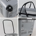 50 L Plastic Rolling Shopping Basket with Long Handle, Large Portable Retail Baskets Set for Groceries, 4 Packs