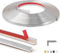 Art3d 20ft Outside Vinyl Corner Trim Peel and Stick for Tile and Wall Edges, Furniture Decoration Glittery Silver