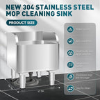 Commercial Floor Mop Sink，Stainless Steel Mop Service Basin，Floor Mount Mop Sink,Vertical industrial Sinks for balconies laundry rooms industries Restaurants (17.7”×16.1”×21.6”inch)