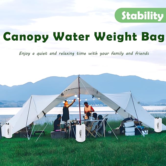 Canopy Water Weight Bag,88 LBS Gazebo Tent Water Weights Set of 4 Leg Weights for Carport, Pop Up Canopy,Tent,Gazebo（White）