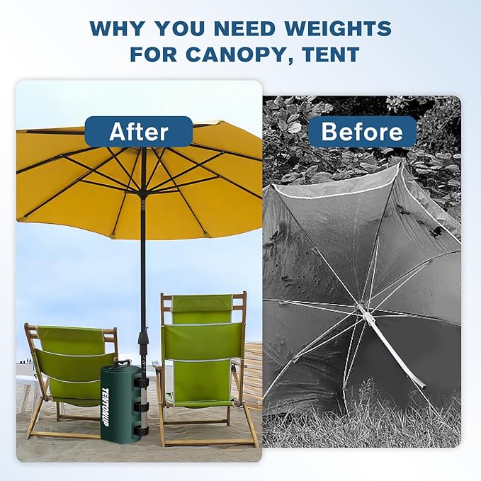 Canopy Water Weight Bags, 88 LBS Heavy Duty Canopy Weights Set of 4, Tent & Gazebo Leg Weights for Pop Up Canopy, Carport, Green