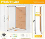 SWANCROWN Lockable Noticeboard Wall-Mounted Bulletin Pin Cork Boards Message Board with Aluminium Frame 28x14 inch