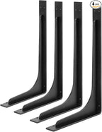 12inch x 7inch shelf brackets,L Shelf Brackets, die-cast formation, vertical Angle, premium alloy metal heavy duty shelf bracket, high strength Mounting Hardware Included, Corner Brace Joint,pack of 4