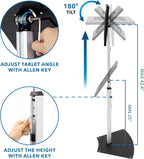 Mount-It! Anti-Theft Tablet Kiosk Floor Stand Compatible with iPad 10, 9, 8, Pro 11, 10.5, Air 10.5, Height Adjustable Locking Kiosk for iPad, Steel Kiosk for Business and Retail