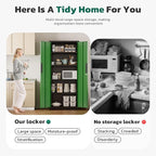 Greenvelly Metal Storage Cabinet, 63" H Locking Metal Storage Cabinet with Doors and 4 Shelves, Lockable Steel Cabinets for Kitchen, Bedroom, Living Room, Office (Green)