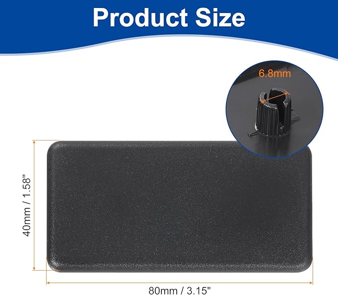 uxcell 10Pcs Extruded End Cap Nylon, 40x80mm T-Slot Aluminum Profile 4080 European Standard End Cap Extrusion Plug for Trolley, Fish Tank Rack, Storage Rack, Black