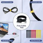 Neoprene Cable Management Sleeve 3.3ft (40 inch) - 1.5 inch, Velcro Cuttable Cord Organizer, Split Wire Loom Tubing Reversible Cord Protector for TV USB PC Ethernet Cable Hider Protect Pets Kids