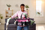 Extra-Large Cleaning Caddy With Detachable Divider,Cleaning Caddy For Cleaning Supplies Large Cleaning Supply Caddy With Adjustable Shoulder Strap & Waist Belt For Cleaners