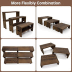 12Pcs Display Riser Wood Risers Cupcake Stand 3 Tier Racks Decorative Rectangular 4 Set Cologne Perfume Organizer Dessert Stands for Vendors Event
