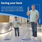 Heavy Duty Loop End String Mop, 67Inch Stainless Steel Handle, Commercial Industrial Grade Mop for Floor Cleaning, 2 Packs