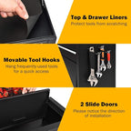 Goplus Tool Chest, 3-in-1 Rolling 6 Drawers Tool Cabinet with Detachable Top Toolbox, Middle Tool Storage, Universal Lockable Wheels, Protective Liner, Auto Lock, Metal Tool Box for Garage Workshop