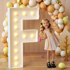 imprsv Marquee Light Up Letters, 4FT Mosaic Letters with Light for Baby Shower Graduation Party Decor, Large F for Engagement Wedding Party Decorations (Need to Assemble)