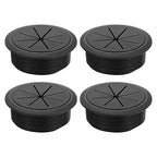 uxcell 4 Pcs Desk Grommet, 2.36 inch 60mm Desk Cable Hole Cover Wire Hole Insert for Home Office Table Cabinet Cord Organizer, Black