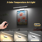Lightbiz Picture Light, 20inch 6000mAh Rechargeable Picture Lights for Wall Battery Operated Wall Lights, 3 Colors Paintings Light Dimmable Art Light for Artwork, Gallery (Silver)