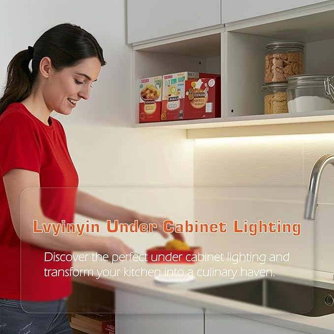 Under Cabinet LED Light Bar 12", Single Closet Light for Kitchen Counter Shelf Cupboard, Display Cases Back Lighting, 120V Wall Plug in, On Off Switch, 2 Light Bars, White Wires, Daylight