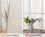 MIULEE Non-See-Through Privacy Linen Curtains 2 Panels, Light Filtering Window Curtains Farnhouse Textured Back Tab Semi Sheer Drapes for Bedroom Living Room, 52 x 90 Inches Long, Linen