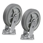 8'' × 2'' Caster Wheels, Heavy Duty Industrial Casters, Rubber Wheels with Roller Bearing, Load 1000lbs per Swivel Caster for Cart Dolly Toolbox Trolley (2 Swivel)