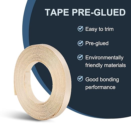 PATIKIL Birch Edge Banding, 1/2 Inch x 25 ft Wood Veneer Tape Pre-glued Flexible Plywood Edge Banding with Hot Melt Adhesive for Furniture Restoration