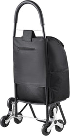 VEVOR Stair Climber Cart, 36L Capacity, Grocery Cart Laundry Stair Climbing Handcart with 6 Wheels & Oxford Cloth Bag, Foldable Stair Climber Hand Truck for Grocery Laundry, Black