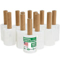 5" x 1000' Industrial Strength Mini Stretch Wrap with Extended Core Handles, Ready to Use Pack of 12 Clear Stretch Film Rolls, 80 Gauge, 500% Elongation - Shrink Wrap for Moving, Packing