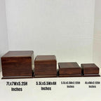 Display Base Pedestal Cherry Finish with 5/16" Center Hole – Square Stand Blank for Trophies, Figurines, 3D Prints, DIY Projects – Available in Multiple Sizes (5 1/2"Lx5 1/2"Wx2 1/8"H)