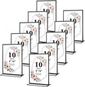 10 Pack Acrylic Sign Holders 4x6 Photo Frames, Double Sided Picture Frame, Clear Wedding Table Number Holder, Table Menu Display Holders for Restaurant Signs, Party and Office Photos, Black