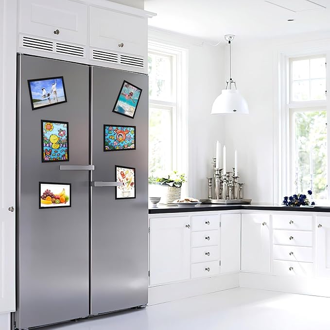 Magnetic Frames for Refrigerator, 20 Pack Double Sided Magnetic Sign Holder 8.5 x 11 for Display Picture Paper Document Flyer Page, Reusable Adhesive Frames for Walls Door Window Glass