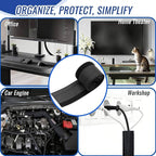 1.5" - 6.6FT Chew Proof Cord Protector from Pets, Black Heavy Duty Dog & Cat Cable Sleeve Cover - Flexible Split Sleeve for Home, Office, Automotive Wires
