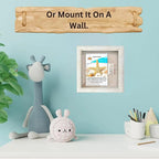Tasse Verre 8x8 Rustic Display Shadow Box (2-Pack) Frame w/Linen Background and 16 Stick Pins - Ready to Hang Shadowbox Picture Frame - Box Display Baby Memorabilia Wedding