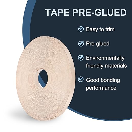 PATIKIL Maple Edge Banding, 3/4 Inch x 250 ft Wood Veneer Tape Pre-glued Flexible Plywood Edge Banding with Hot Melt Adhesive for Furniture Restoration