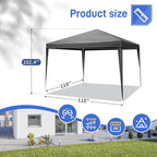 10x10 FT Party Tent, Outdoor Wedding Tents for Parties, Canopy Event Tent with 4 Removable Sidewalls, Waterproof Gazebo Shelter for Birthday Parties, Weddings, BBQs & Events (10X10FT-4Sides Black)
