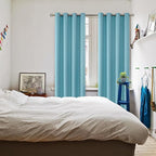 BGment Blackout Curtains - Grommet Thermal Insulated Room Darkening Bedroom and Living Room Curtains, Set of 2 Panels (52 x 120 Inch, Aqua)
