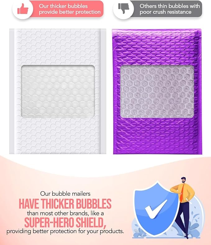 GSSUSA White Bubble Mailers 6x10 Small Padded Envelopes 1000 Pack,Strong Adhesion Shipping Mailer Self-Seal Bubble Envelopes for Small Business