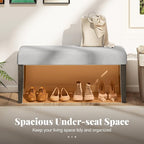 Giantex 42" Upholstered Dining Bench with Velvet Padded Seat, Rubber Wood Legs, 800 Lbs Capacity, Entryway Bench for Bedroom End of Bed, Dining Room, Hallway, Living Room, Kitchen (Grey, 1-Pack)