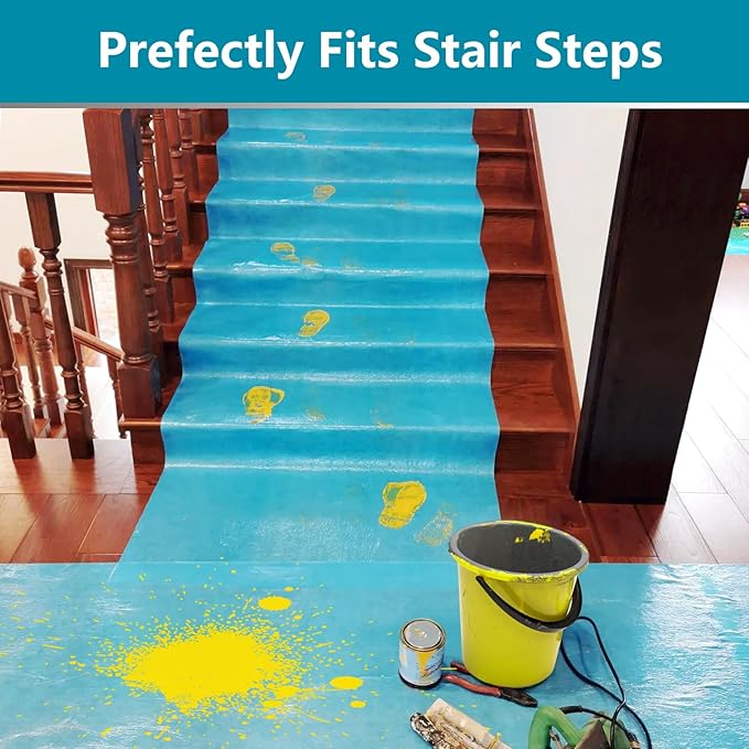 Temporary Floor Protection 39.5’’ x 50’, Floor Protection Film for Construction Projects - Protects Hardwood, Tile, Carpet, Countertops, Bathtubs and More,Coverage of 163 SQFT