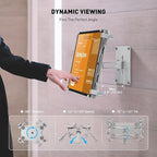 AboveTEK Universal Tablet Wall Mount, Anti-Theft iPad Mount with Locking Enclosure for 9.7"-13" Screen, Heavy-Duty Aluminum Kiosk for Business POS Display, Adjustable 360° Swivel & Tilt VESA Mount