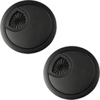 Desk Grommet for Wire Organizer,PC Computer Desk Plastic Grommet Cord, Tidy Cable Hole Cover Organizers,2 Pack (53mm, Black)