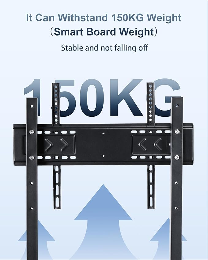 Smart Board Stand with Wheels,Height Adjustable Mobile Rolling Stand for Classroom & Office, Holds up to 300lbs, Whiteboard Portable Cart on Wheels (for 49-100 Inch Smart Board)