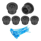 uxcell 6Pcs Cable Cord Grommet, 1/2"(12mm) Rubber Desk Grommets Wire Pass Through Hole Cover with Marked Cable Ties for Home Office Cable Wire Protection, Black
