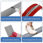 Floor Cord Cover Self Adhesive Cord Hider Floor Extension Cord Covers for Floor Power Cord Protector Cable Management Prevent Cable Trips Cable Cavity 0.59" W x 0.31" H (Grey, 20Ft)