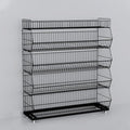 Commercial Supermarket Display Cart - 5-Tier Industrial Slanted Rolling Shelves Metal Storage Rack for Retail Store, Warehouse & Home Use, 110LBs/Tier Tool-Free Setup