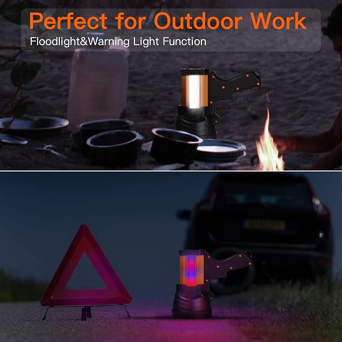 BUYSIGHT Rechargeable Spotlight,1000000 Lumens Spot Lights Hand held High lumens Large Flashlight Handheld Spotlight Lightweight and Super Bright Flashlight (Aluminium_Alloy Golden)