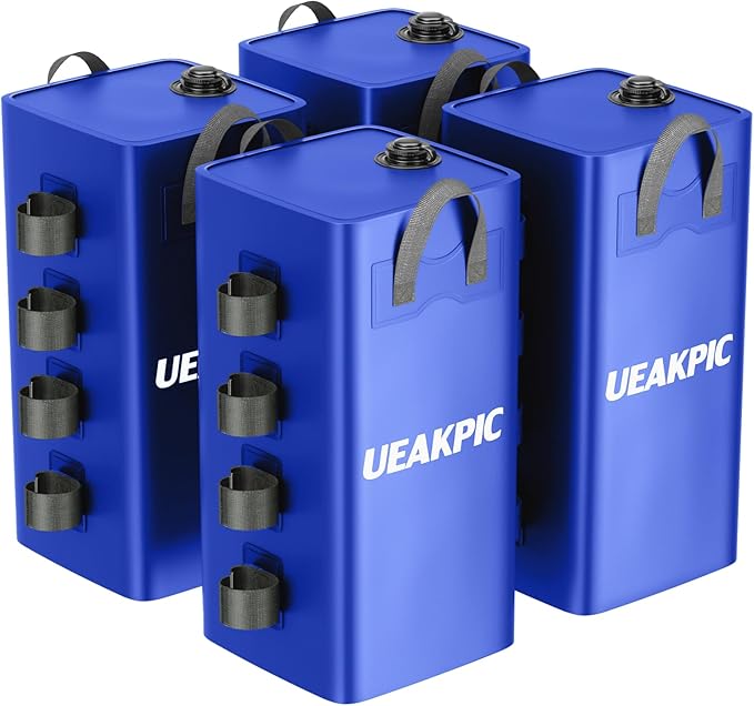 Canopy Weights, 220 LBS Heavy Duty Set of 4 Tent Water Leg Bags for Outdoor Gazebos, Umbrellas, Pergolas, Sunshades & Patio Furniture (Blue 25L x 4)