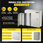 VEVOR NEMA Steel Enclosure, 16 x 16 x 6'' NEMA 4X Steel Electrical Box, IP66 Waterproof & Dustproof, Outdoor/Indoor Electrical Junction Box, with Mounting Plate
