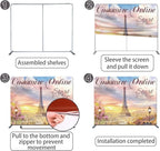 Customize Exhibition Tension Fabric Store Sign Holders Display Stand Frame and Benner Set - Double Sided Printing 7.5×16.5 FT