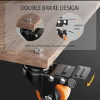 2 Inch Caster Wheels, Threaded Stem Casters Set of 4 Heavy Duty, 5/16"-18x1 (Screw Diameter 5/16", Stem Length 1"), Safety Dual Locking Industrial Castors, Wheels for Cart, Furniture