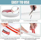 Floor Cord Cover Self Adhesive Cord Hider,10FT Cable Management, Extension Strip Protector for Wires, Prevent Cable Trips for Offices, Gyms, Exhibitions Cavity:0.3"(W) x 0.28"(H) White