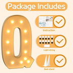 Marquee Letters 4 Feet Tall Large Light Up Letters Q Happy Birthday Decorations Marry Me Engagement Party Decor Yellow Light Birthday Decorations Balloon Arch Kit Foam Sign Q