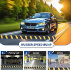BESEA 6FEET Heavy Duty Rubber Speed Bump, 72" x 12" x 2" Heavy Duty Speed Bump Cable Protector Ramp for Driveway, Road Parking, Garage, Parking Lot, Warehouse